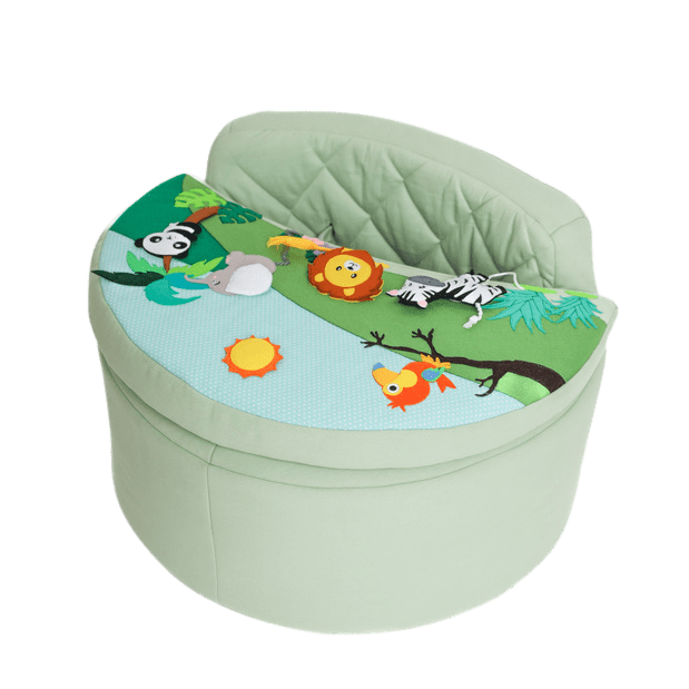 Fauteuil d’activité rond Fauteuil d’activité Rondo vert avec revêtement jungle