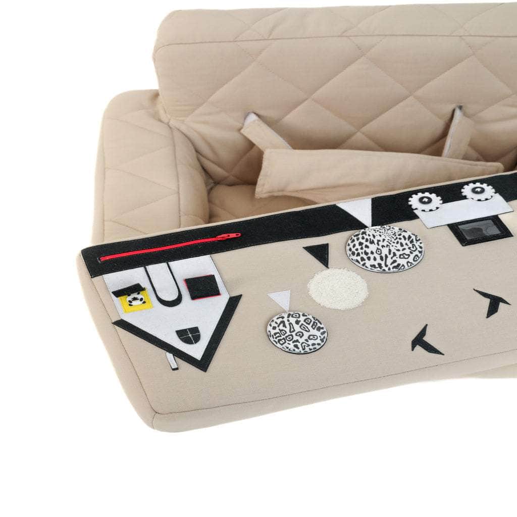 Fauteuil d’activité carré Fauteuil d’activité Ecki beige avec superposition contrastée